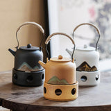 Maxbell 350ml Ceramic Teapot with Handle Household for Loose Tea Women Gift Home White