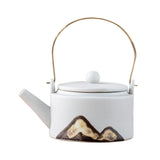 Maxbell 350ml Ceramic Teapot with Handle Household for Loose Tea Women Gift Home White