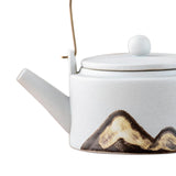 Maxbell 350ml Ceramic Teapot with Handle Household for Loose Tea Women Gift Home White