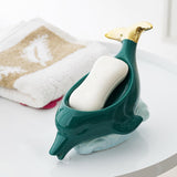 Maxbell Animals Shaped Soap Dish Holder Soap Box Soap Holder for Countertop Toilet Green