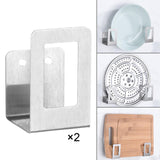 Maxbell 2x Multipurpose Drying Stands for Pantry Chopping Board Silver Hole Mount