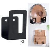 Maxbell 2x Multipurpose Drying Stands for Pantry Chopping Board Black No Hole Mount