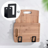 Maxbell 2x Multipurpose Drying Stands for Pantry Chopping Board Black No Hole Mount