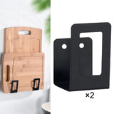 Maxbell 2x Multipurpose Drying Stands for Pantry Chopping Board Black No Hole Mount
