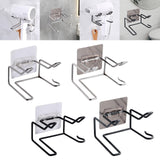 Maxbell Hair Dryer Holder Bathroom Storage Box Shelf Hanging Rack for Straightener Silver Style A