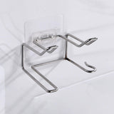 Maxbell Hair Dryer Holder Bathroom Storage Box Shelf Hanging Rack for Straightener Silver Style A