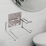 Maxbell Hair Dryer Holder Bathroom Storage Box Shelf Hanging Rack for Straightener Silver