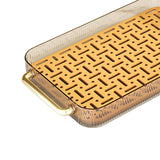 Maxbell Drainage Drain Tray with Handles Non Slip for Party Table Living Room Orange