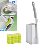 Maxbell Disposable Toilet Brush Cleaning Kit Cleaning System for Hotel Household with 10 lemons