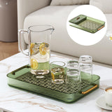 Maxbell Serving Tray Cosmetic Organizer Vanity Tray for Dining Room Restaurant Green