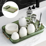 Maxbell Serving Tray Cosmetic Organizer Vanity Tray for Dining Room Restaurant Green