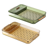 Maxbell Serving Tray Cosmetic Organizer Vanity Tray for Dining Room Restaurant Green