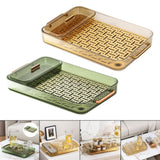 Maxbell Serving Tray Cosmetic Organizer Vanity Tray for Dining Room Restaurant Green