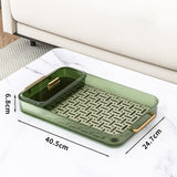 Maxbell Serving Tray Cosmetic Organizer Vanity Tray for Dining Room Restaurant Green