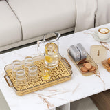 Maxbell Serving Tray Cosmetic Organizer Vanity Tray for Dining Room Restaurant Yellow