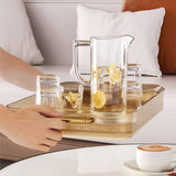 Maxbell Serving Tray Cosmetic Organizer Vanity Tray for Dining Room Restaurant Yellow