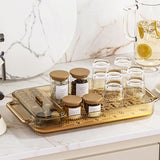 Maxbell Serving Tray Cosmetic Organizer Vanity Tray for Dining Room Restaurant Yellow
