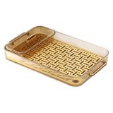 Maxbell Serving Tray Cosmetic Organizer Vanity Tray for Dining Room Restaurant Yellow
