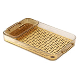 Maxbell Serving Tray Cosmetic Organizer Vanity Tray for Dining Room Restaurant Yellow