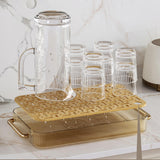 Maxbell Serving Tray Cosmetic Organizer Vanity Tray for Dining Room Restaurant Yellow