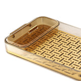 Maxbell Serving Tray Cosmetic Organizer Vanity Tray for Dining Room Restaurant Yellow