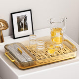 Maxbell Serving Tray Cosmetic Organizer Vanity Tray for Dining Room Restaurant Yellow