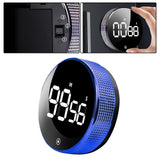 Maxbell Round Digital Kitchen Timer Magnetic Attraction for Home Bathroom blue