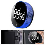 Maxbell Round Digital Kitchen Timer Magnetic Attraction for Home Bathroom blue