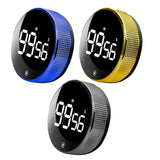 Maxbell Round Digital Kitchen Timer Magnetic Attraction for Home Bathroom blue