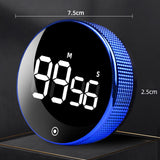 Maxbell Round Digital Kitchen Timer Magnetic Attraction for Home Bathroom blue