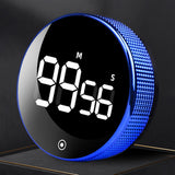 Maxbell Round Digital Kitchen Timer Magnetic Attraction for Home Bathroom blue