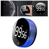 Maxbell Round Digital Kitchen Timer Magnetic Attraction for Home Bathroom blue