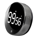 Maxbell Round Digital Kitchen Timer Magnetic Attraction for Home Bathroom black