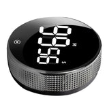 Maxbell Round Digital Kitchen Timer Magnetic Attraction for Home Bathroom black