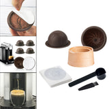 Maxbell Coffee Capsule Kit Practical Spoon Lid Refillable Holder for Household