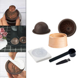 Maxbell Coffee Capsule Kit Practical Spoon Lid Refillable Holder for Household