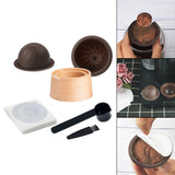 Maxbell Coffee Capsule Kit Practical Spoon Lid Refillable Holder for Household