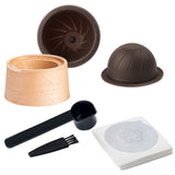 Maxbell Coffee Capsule Kit Practical Spoon Lid Refillable Holder for Household