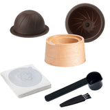 Maxbell Coffee Capsule Kit Practical Spoon Lid Refillable Holder for Household