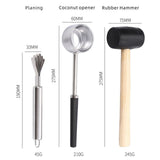 Maxbell 3Pcs Coconut Opener Tool Set Durable Stainless Steel Opener Non Slip Handle