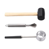 Maxbell 3Pcs Coconut Opener Tool Set Durable Stainless Steel Opener Non Slip Handle