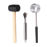 Maxbell 3Pcs Coconut Opener Tool Set Durable Stainless Steel Opener Non Slip Handle