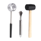 Maxbell 3Pcs Coconut Opener Tool Set Durable Stainless Steel Opener Non Slip Handle