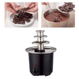 Maxbell Chocolate Fondue Fountain Plug:EU 3 Tiers Electric for BBQ Sauce Cheese