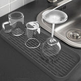 Maxbell Silicone Tray Sink Drainer Pad Heat Resistant for Countertop Kitchen Home Gray