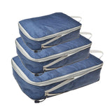 Maxbell 3 Pieces Waterproof Luggage Organiser Lightweight Clothes Storage Bags Navy