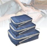 Maxbell 3 Pieces Waterproof Luggage Organiser Lightweight Clothes Storage Bags Navy