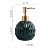 Maxbell Ceramic Soap Dispenser Reusable Elegent for Home Hotel Supply Shower Shampoo Green