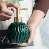 Maxbell Ceramic Soap Dispenser Reusable Elegent for Home Hotel Supply Shower Shampoo Green