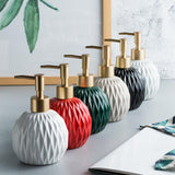 Maxbell Ceramic Soap Dispenser Reusable Elegent for Home Hotel Supply Shower Shampoo Green